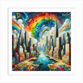Rainbow City 1 Art Print