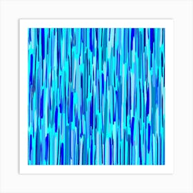 Abstract Blue Stripes Art Print