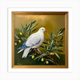 Dove Holding Olive Branch Art Print