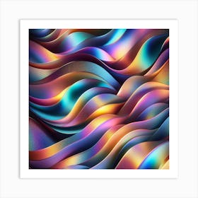 Abstract Colorful Wavy Pattern Background Art Print