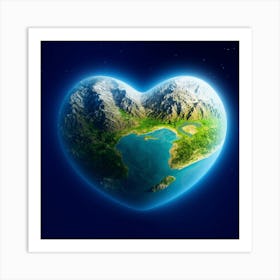 Heart Shaped Earth Art Print