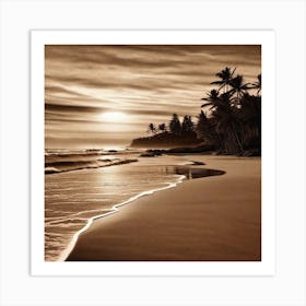 Sunset At The Beach 396 Art Print