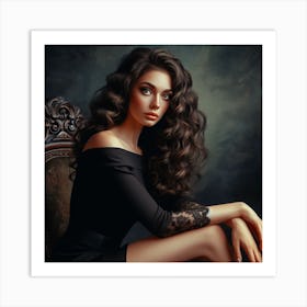 Beautiful Woman With Long Hair Art Print