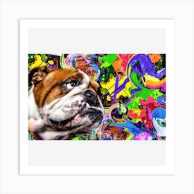 Bulldog Painting Art Print