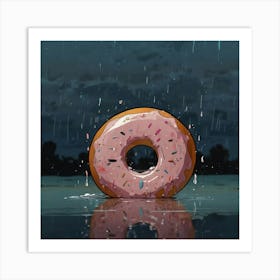 Donut In The Rain Art Print