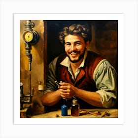 Man With A Pipe Art Print