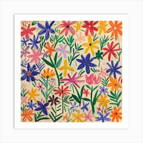 Floral Painting Matisse Style 5 Art Print