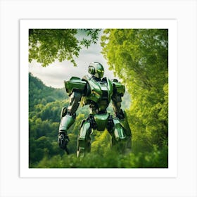 Robot In The Forest 2 Art Print