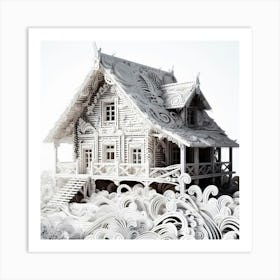 House In The Snow 1 Art Print