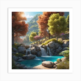 Peaceful Landscapes Ultra Hd Realistic Vivid Colors Highly Detailed Uhd Drawing Pen And Ink P Art Print