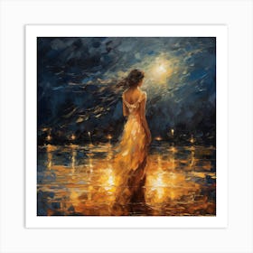 Night At The Beach Art Print