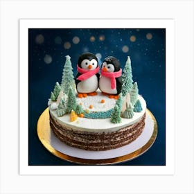 Firefly Beautiful, Decorated, Cake, Penguin, Theme, Fondant, Penguins, Snowy, Accents, Smooth, Blurr (2) Art Print