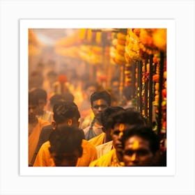 Hindu Festival In Varanasi Art Print