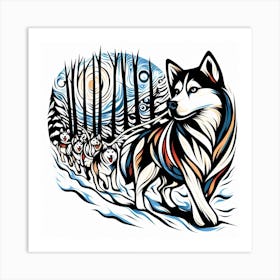 Siberian Husky S Snowy Expedition Art Print