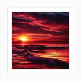 Sunset Over The Ocean 219 Art Print