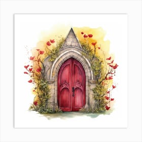 Red Door Art Print