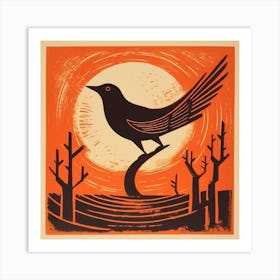 Retro Bird Lithograph Lark 3 Art Print