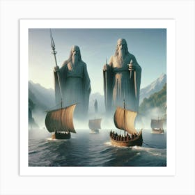 Majestic boat Painting Inspired by lotr Art Print