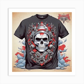 Skull T-Shirt Design 1 Art Print