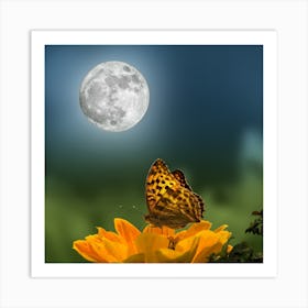 Butterfly On A Flower Art Print