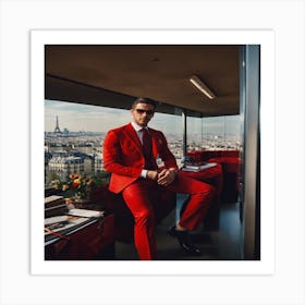 Man In Red Suit Art Print