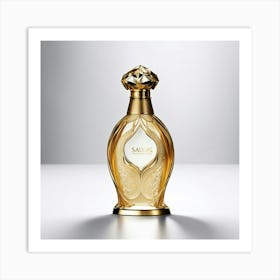 Gold Perfume Bottle 1 Art Print