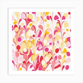 Abstract Pink Marble Retro Groovy Art Print