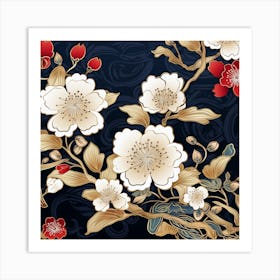 Chinese Floral Pattern Art Print