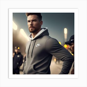 Man In Nike Hoodie Sports Advert Art Print