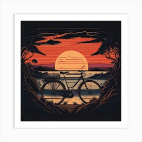 Sunset Bike Art Print