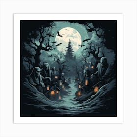 Spooky Village Art Print