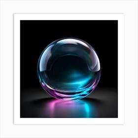 Moke Up Transparent Glossy Polished Reflection Translucent Branding Sleek Minimalist Engra (3) Art Print