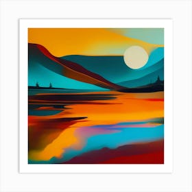 Sunset In The Mountains Art Print