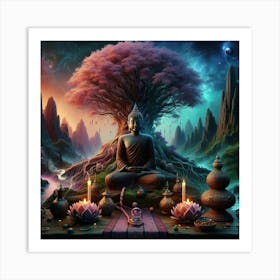 Buddha In The Forest 1 Art Print