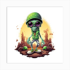 Alien Cartoon Art Print