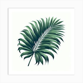 Tropical green palm leaf 1 Art Print