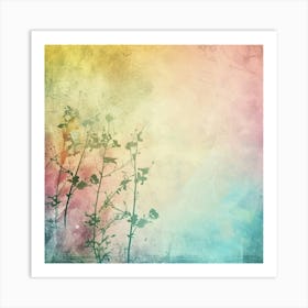 Abstract Background With Flowers Art Print