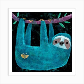 Sloth And The Moth Square Art Print