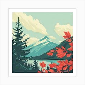 Autumn Leaves In The Mountains Canada Art Print