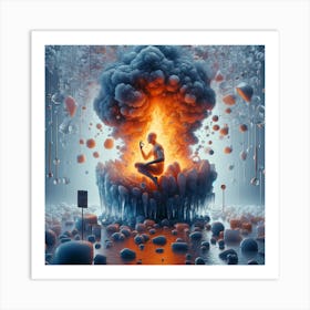 Fiery ice Art Print