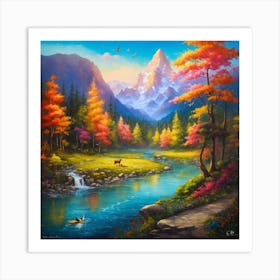 River In Autumn Art Print