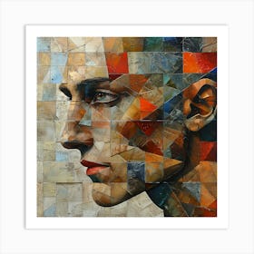 Mosaic Portrait Of A Man 1 Art Print