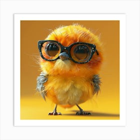 Cute Bird With Glasses 3 Art Print