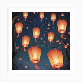 Chinese Lanterns art print 1 Art Print