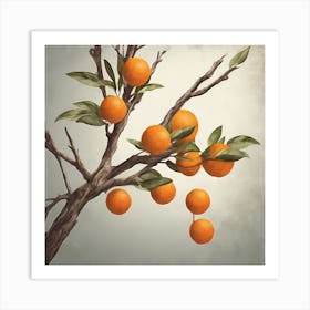 Oranges On A Tree 1 Art Print