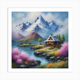 Cabin By The Lake 2 Art Print