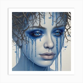 'Blue Rain' Art Print