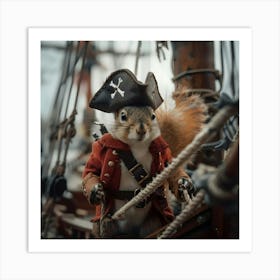 Squirrel Pirate Art Print