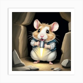 Hamster In Cave Art Print