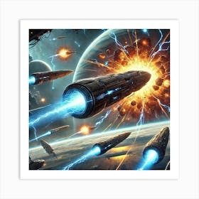 A Sci Fi Depiction Of Photon Torpedoes Art Print